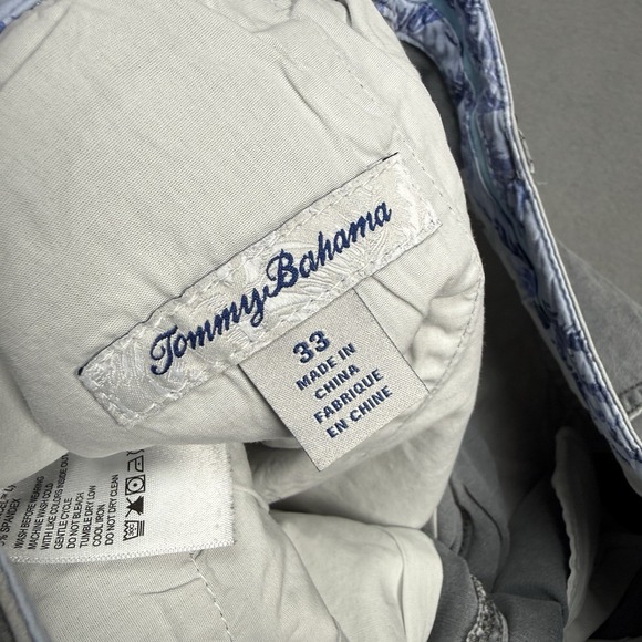 Tommy Bahama Tencel Shorts Mens 33 Gray Green Navy Chino Bermuda Lot of 3 - Picture 5 of 11